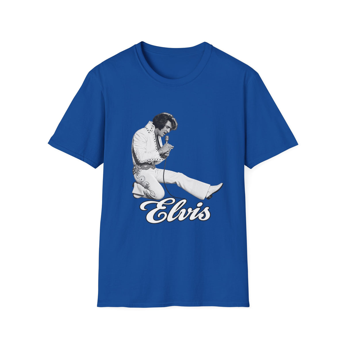 Kneeling Elvis Vintage Script Tee