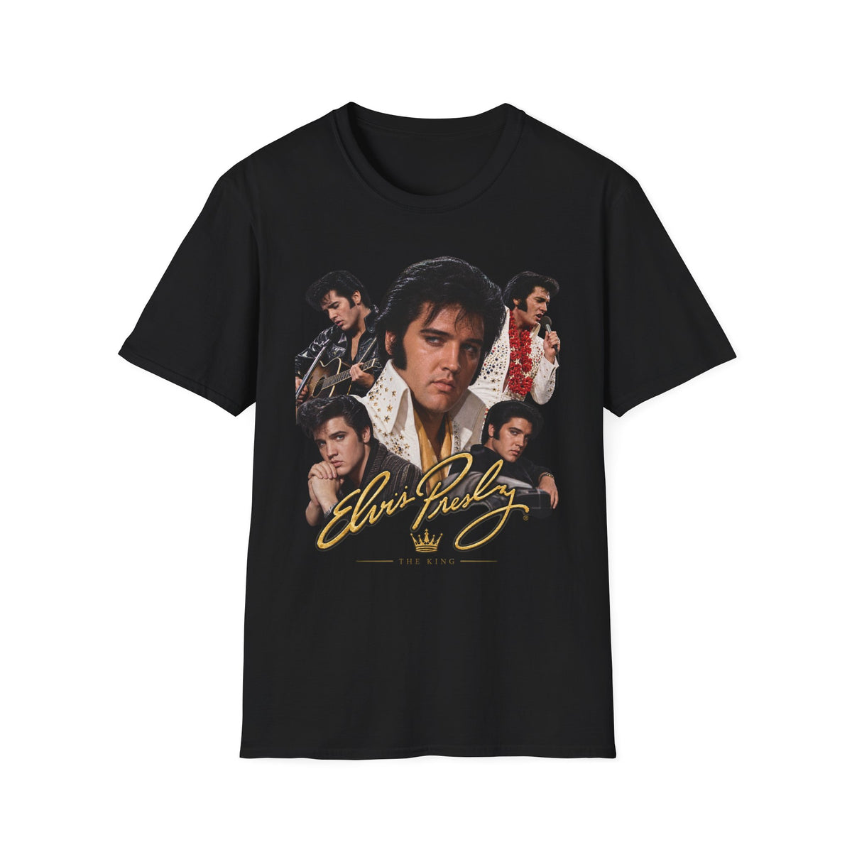 Elvis Vintage Rock Icon Collage T-Shirt