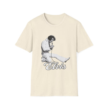Kneeling Elvis Vintage Script Tee