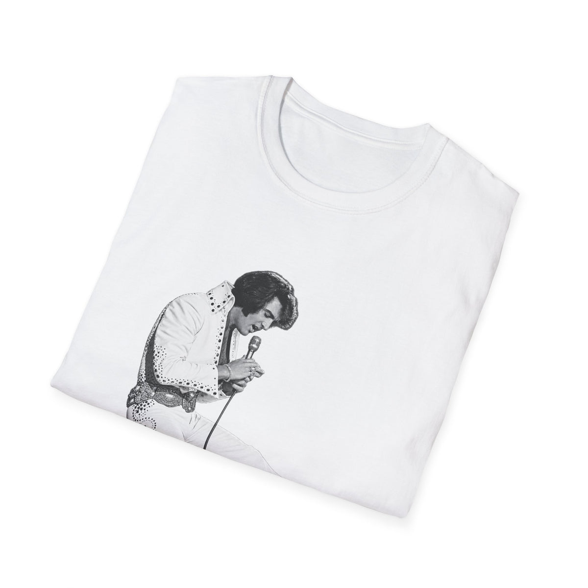 Kneeling Elvis Vintage Script Tee