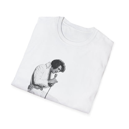 Kneeling Elvis Vintage Script Tee