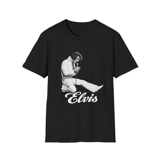 Kneeling Elvis Vintage Script Tee