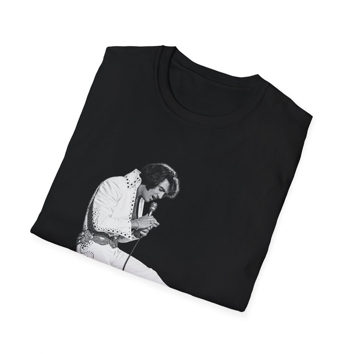 Kneeling Elvis Vintage Script Tee