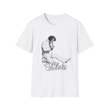 Kneeling Elvis Vintage Script Tee