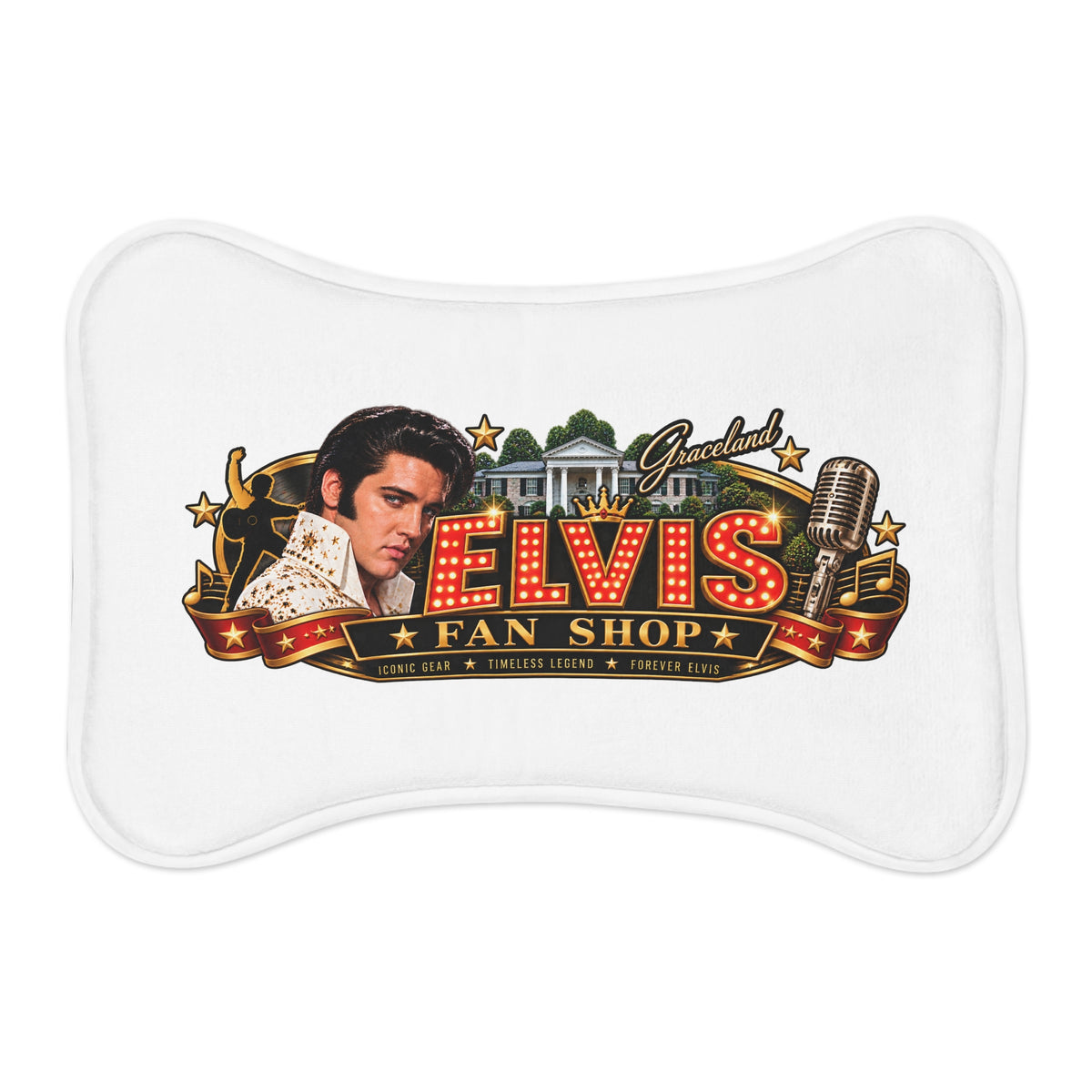 Elvis Fan Shop Pet Feeding Mat – Retro Graceland Dog & Cat Bowl Placemat