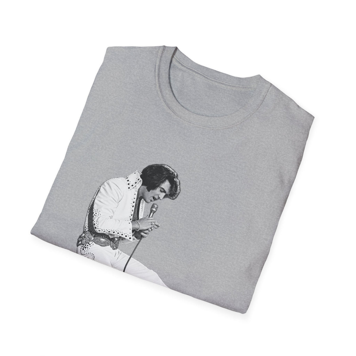 Kneeling Elvis Vintage Script Tee