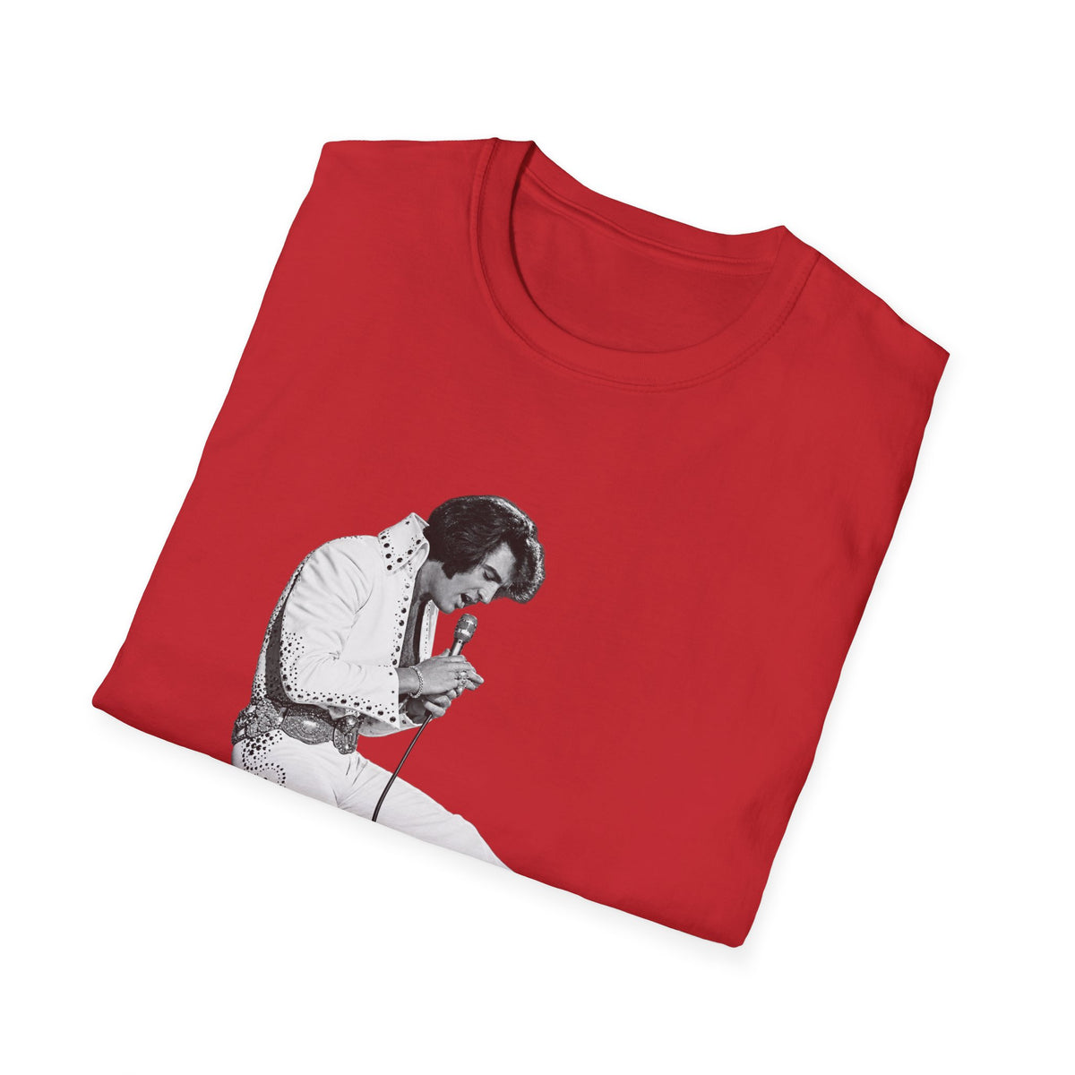 Kneeling Elvis Vintage Script Tee
