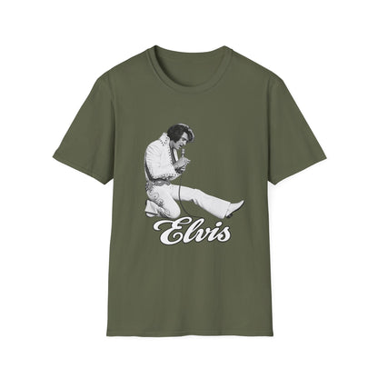 Kneeling Elvis Vintage Script Tee