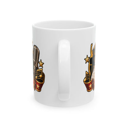 Elvis Fan Shop Ceramic Mug — Retro Rock 'n' Roll Design (11oz, 15oz)