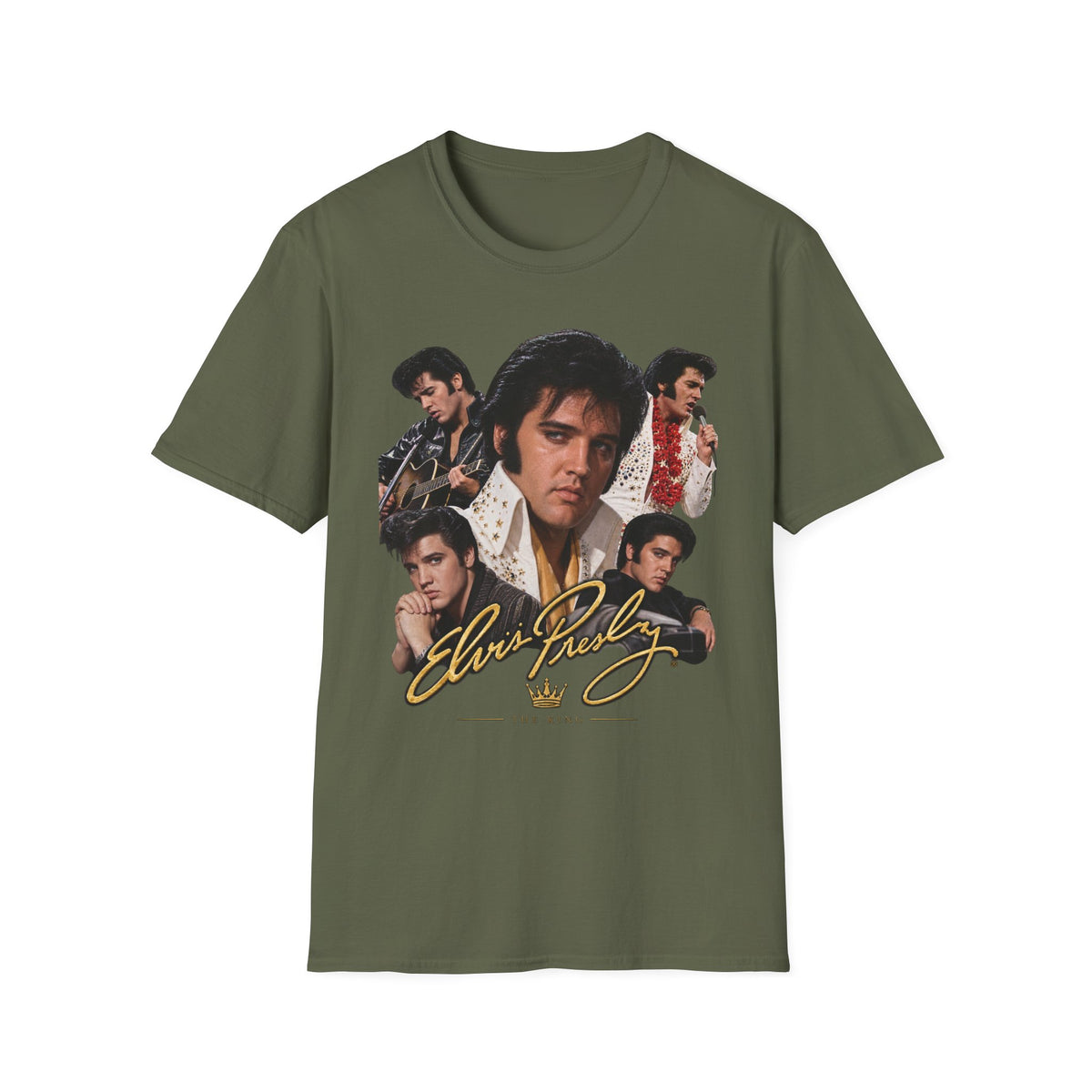 Elvis Vintage Rock Icon Collage T-Shirt