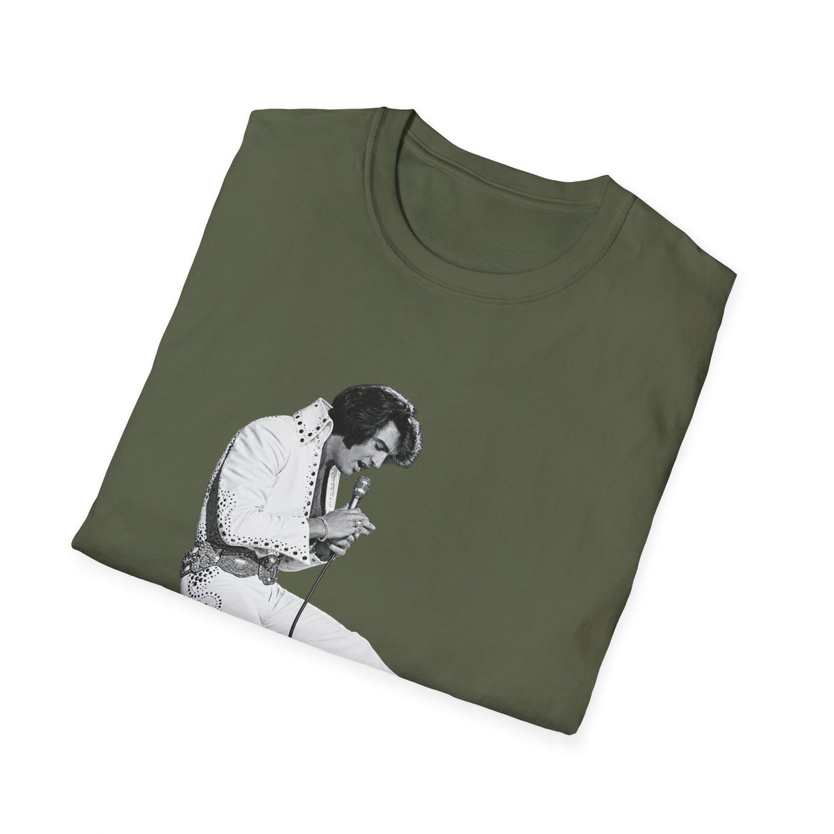 Kneeling Elvis Vintage Script Tee