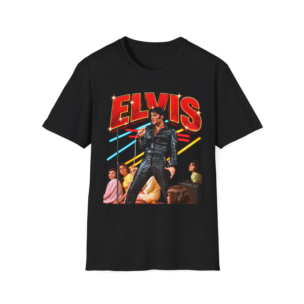 Retro Elvis Concert Sticker Tee