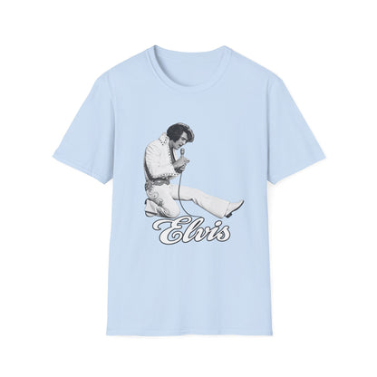 Kneeling Elvis Vintage Script Tee