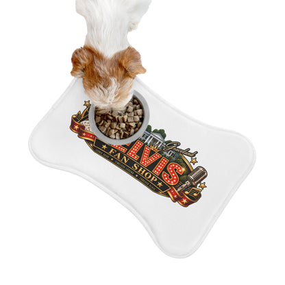 Elvis Fan Shop Pet Feeding Mat – Retro Graceland Dog & Cat Bowl Placemat
