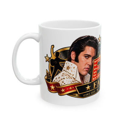 Elvis Fan Shop Ceramic Mug — Retro Rock 'n' Roll Design (11oz, 15oz)