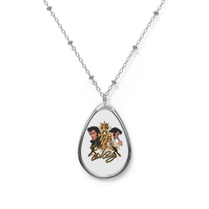 Elvis Oval Photo Pendant Necklace — Retro Rock 'n' Roll Memorial Jewelry