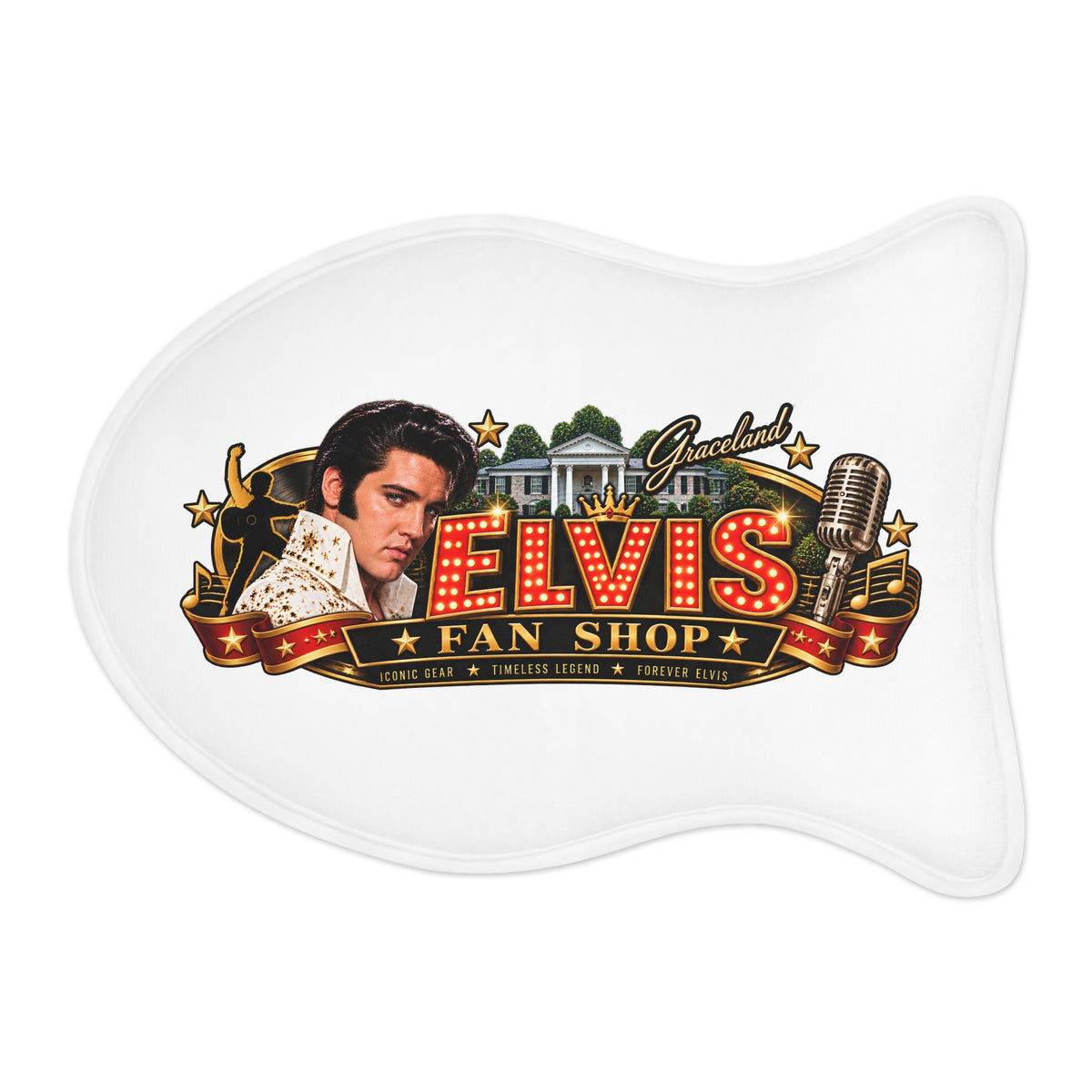 Elvis Fan Shop Pet Feeding Mat – Retro Graceland Dog & Cat Bowl Placemat