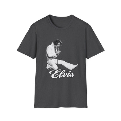 Kneeling Elvis Vintage Script Tee
