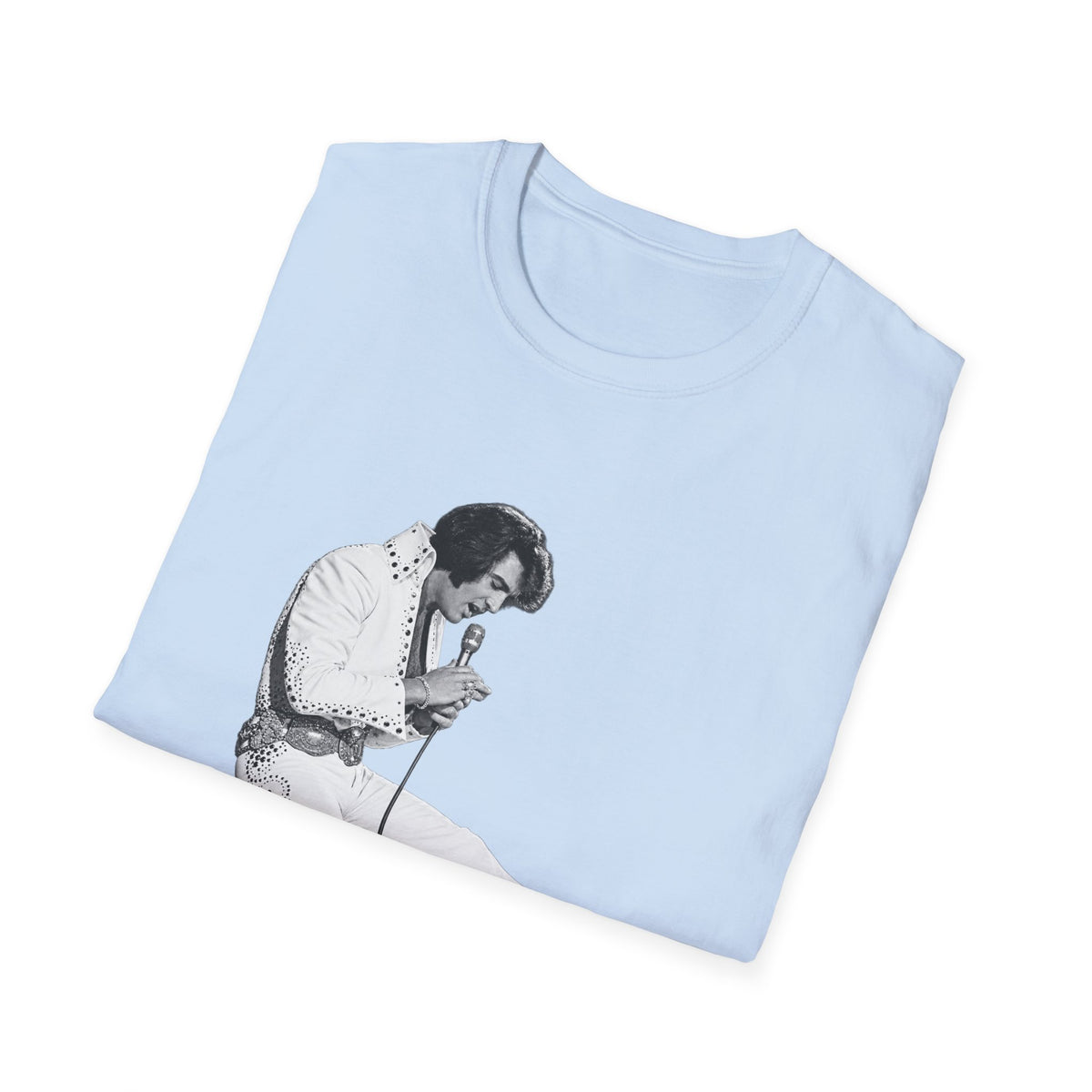 Kneeling Elvis Vintage Script Tee